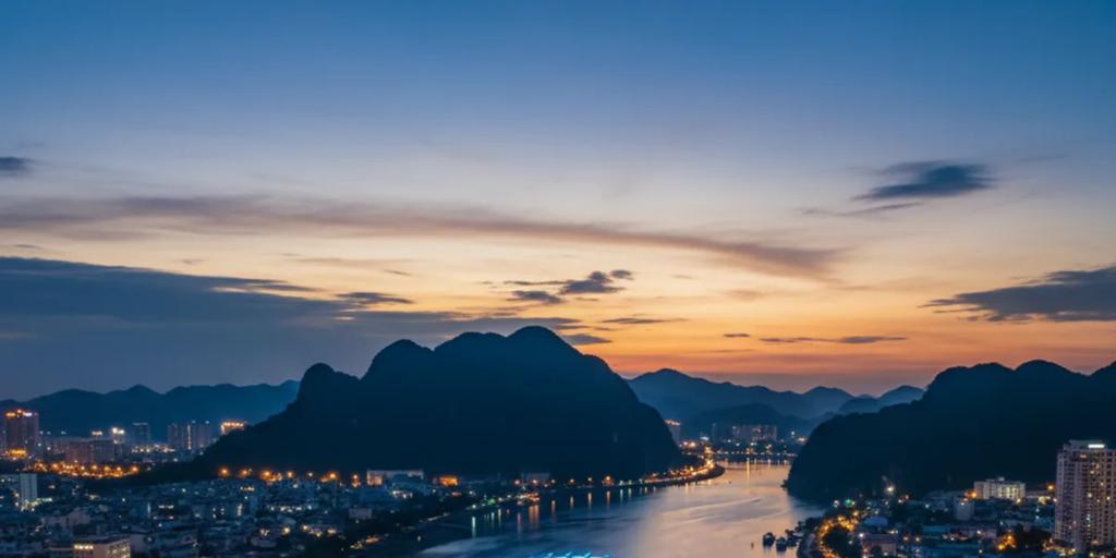 Le Pont du Dragon illuminé au-dessus de la rivière Han à Da Nang, la nuit