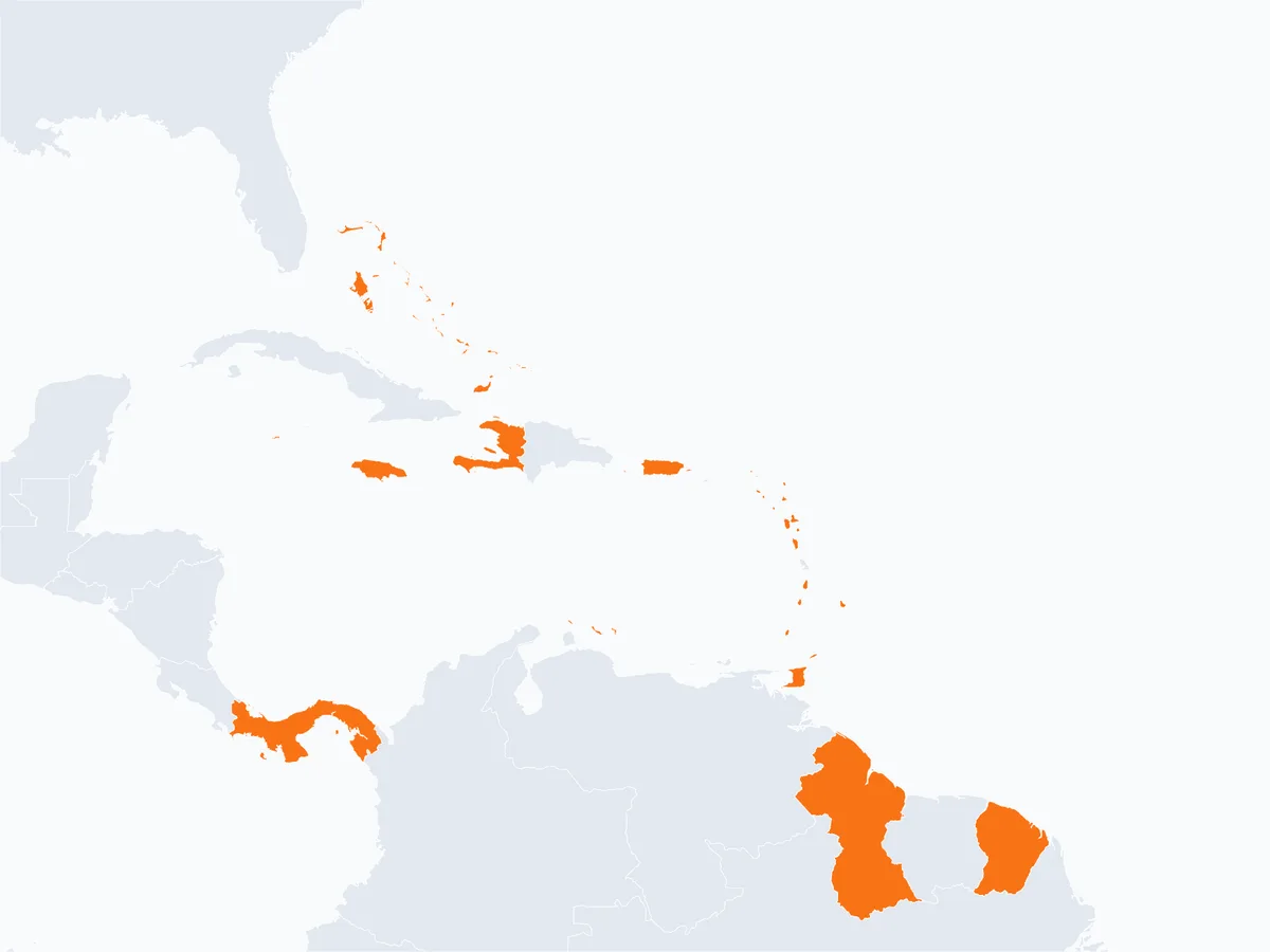 Destination de voyage Caraïbes - Achetez un eSIM Caraïbes pour internet mobile
